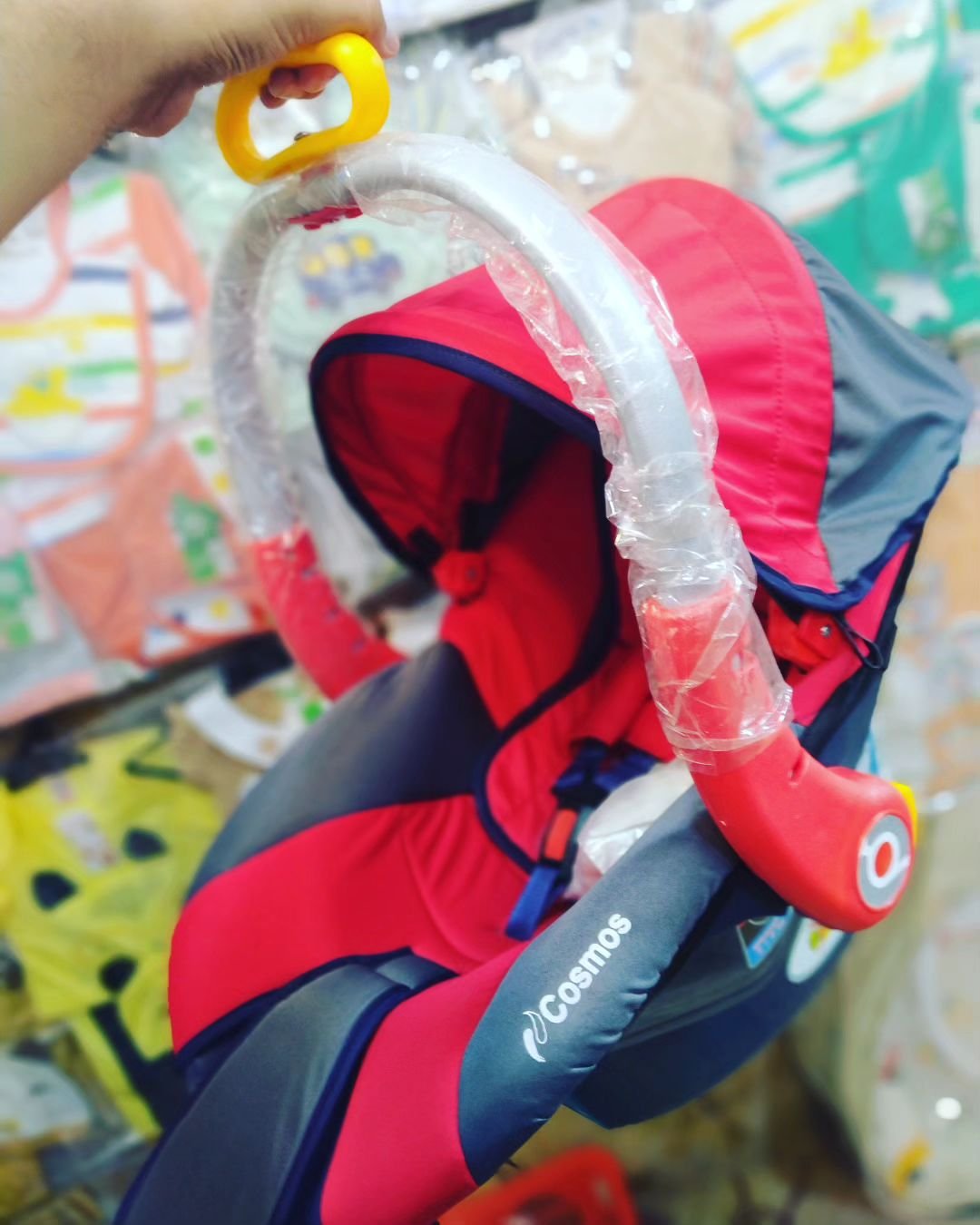 Cosmos Baby Carrier with Metal Handle & Mosquito Net | Safe Newborn Carry Bed - Image 2