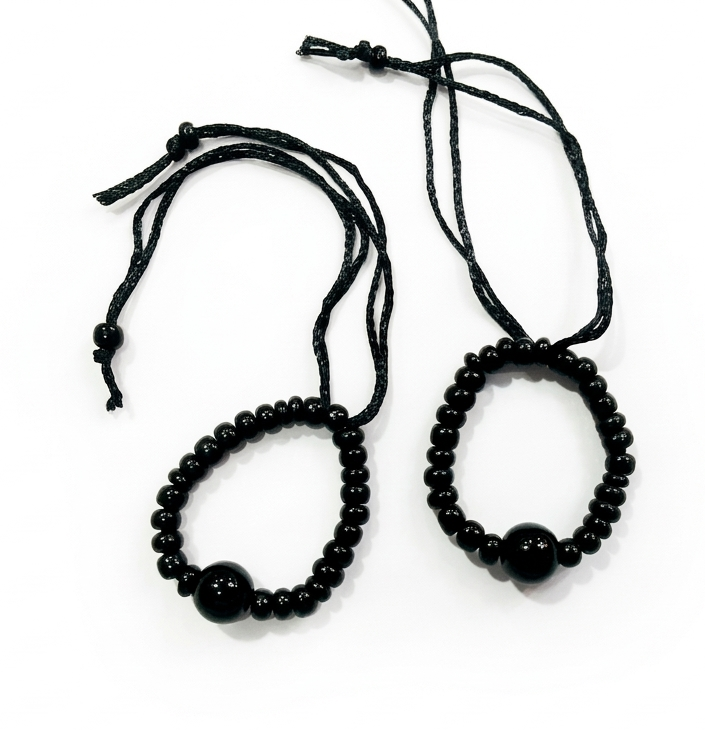 Pack of 3 Baby Najariya Bracelets – Black Beads Nazar Protection Set for Newborn & Kids