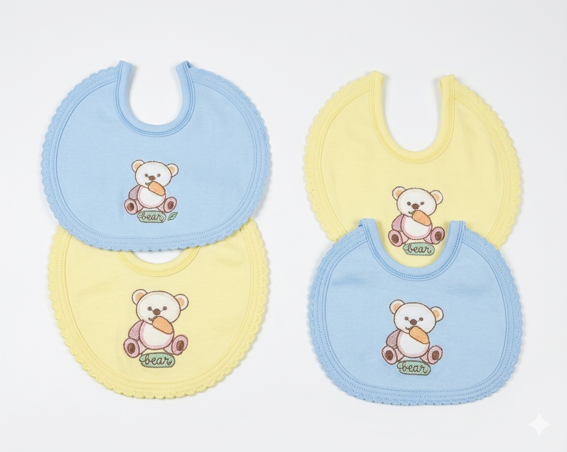 Pack of 2 Baby Bibs – Soft Cotton Feeding & Drool Bibs for Newborns