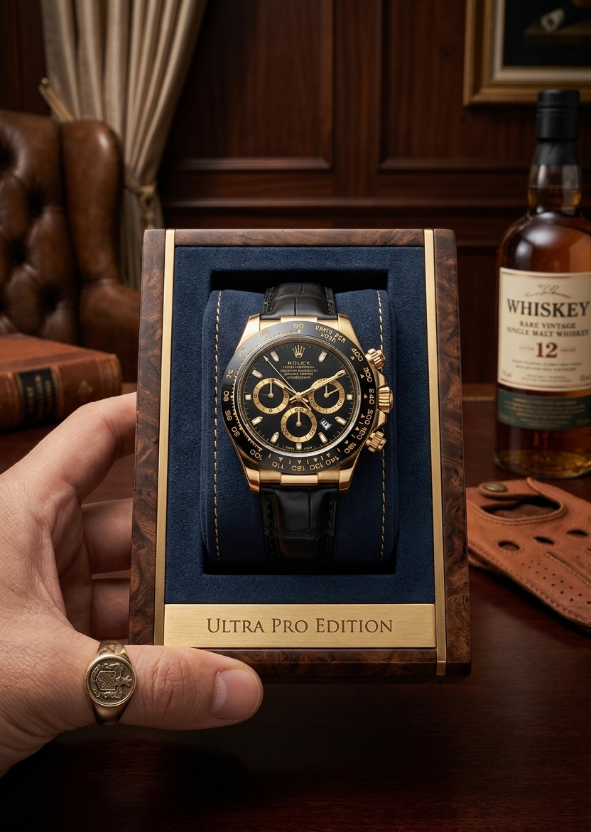 ROLEX Daytona Men’s Watch – Leather Strap Chronograph with Working Date