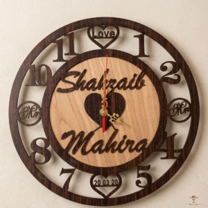 Customized Wooden Name Wall Clock – Personalized Wall Clock Gift
