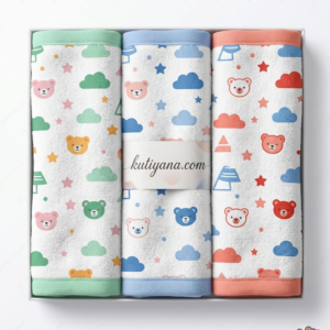 Premium Pack of 3 Ultra-Soft Baby Face Towels – 100% Pure Cotton