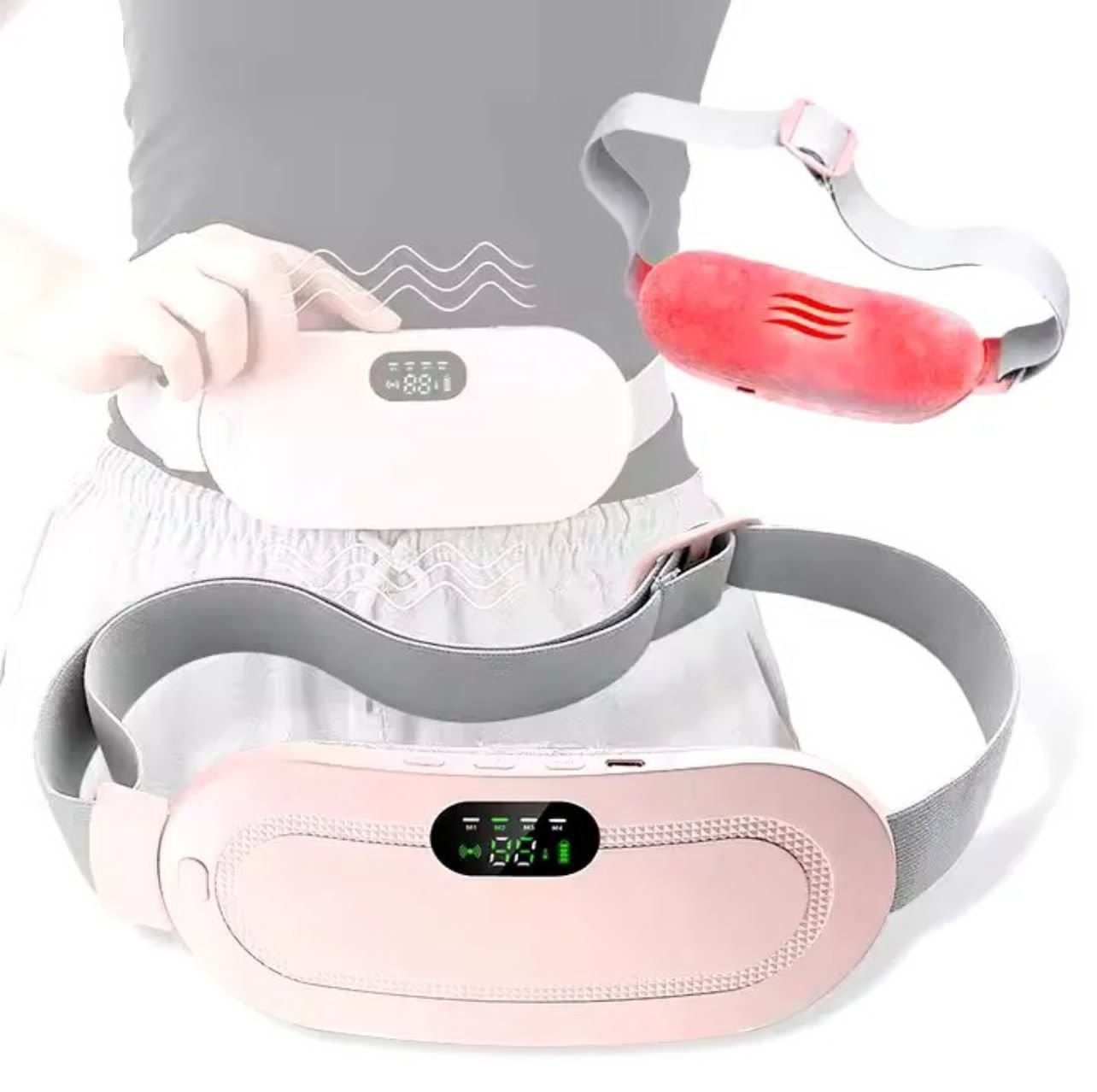 Electric Period Cramp Massager & Heating Belt – Menstrual Pain Relief for Women