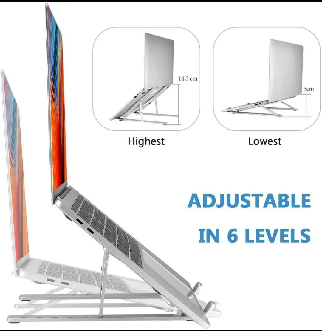 Metal Laptop Stand | Adjustable Foldable Laptop Holder - Image 2