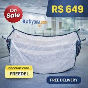 Cradle Cover / Jholi / Chatiya With Mosquito Net In Multicolor