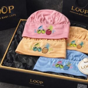 Pack of 3 Soft Cotton Newborn Baby Caps – Comfortable & Breathable
