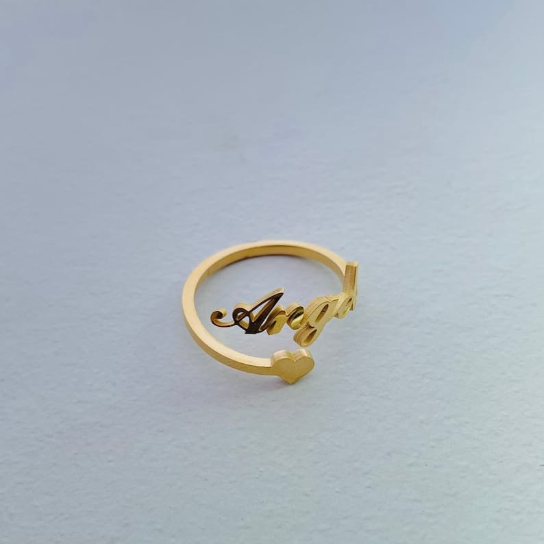 Customized Gold Plated Ring – Name Engraved Personalized Ring - Image 2