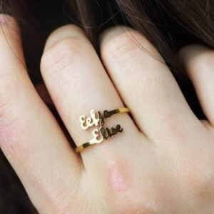 Customized Gold Plated Ring – Name Engraved Personalized Ring