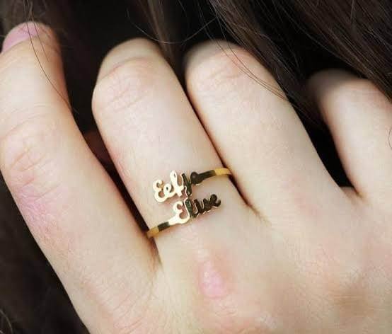 Customized Gold Plated Ring – Name Engraved Personalized Ring