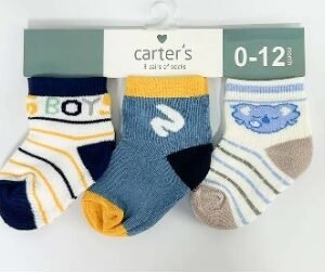 Carter’s Pack of 3 Baby Socks 0–12 Months – Soft Comfortable Infant Socks Set